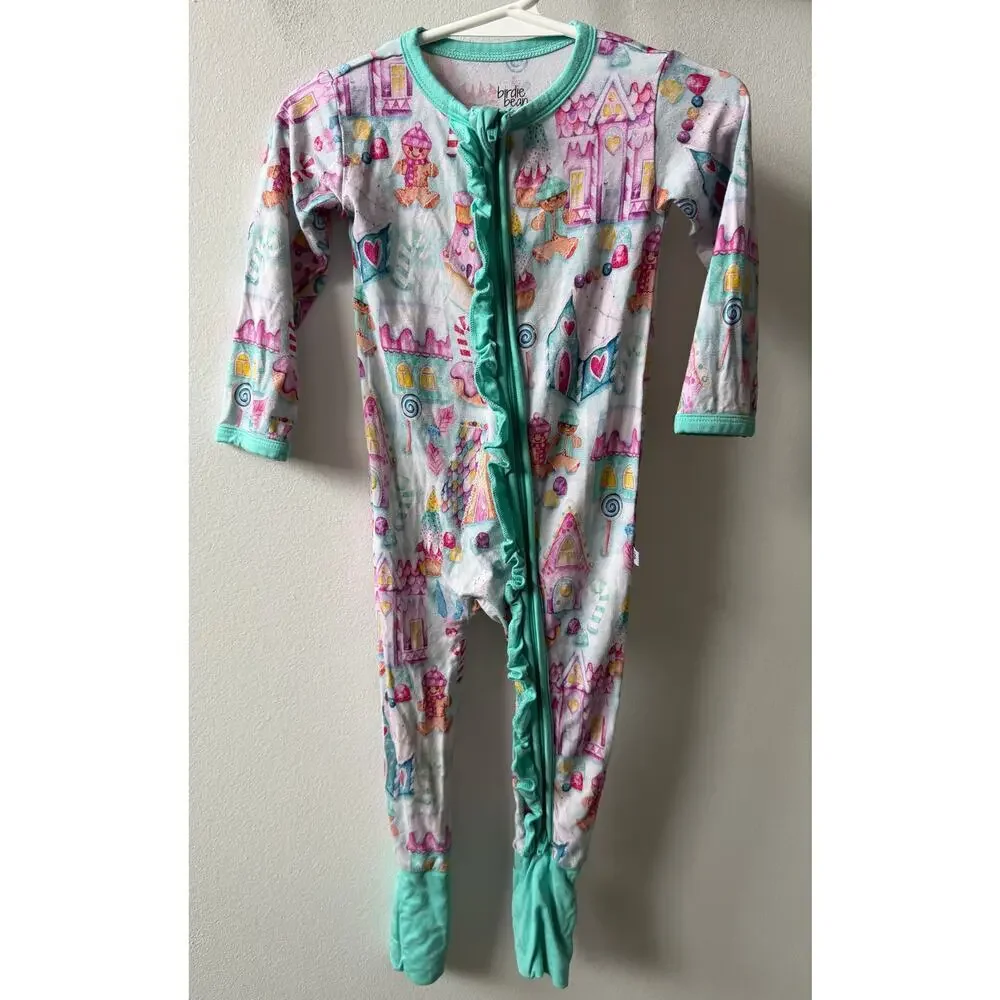 Birdie Bean bamboo ruffle pajamas size 6-12